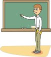 Teacher Pointing to Board